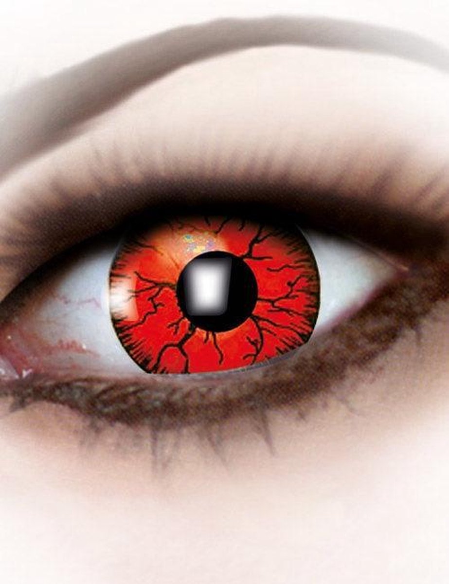 ZOELIBAT - Rood monster contactlenzen voor volwassenen - Schmink > Lenzen